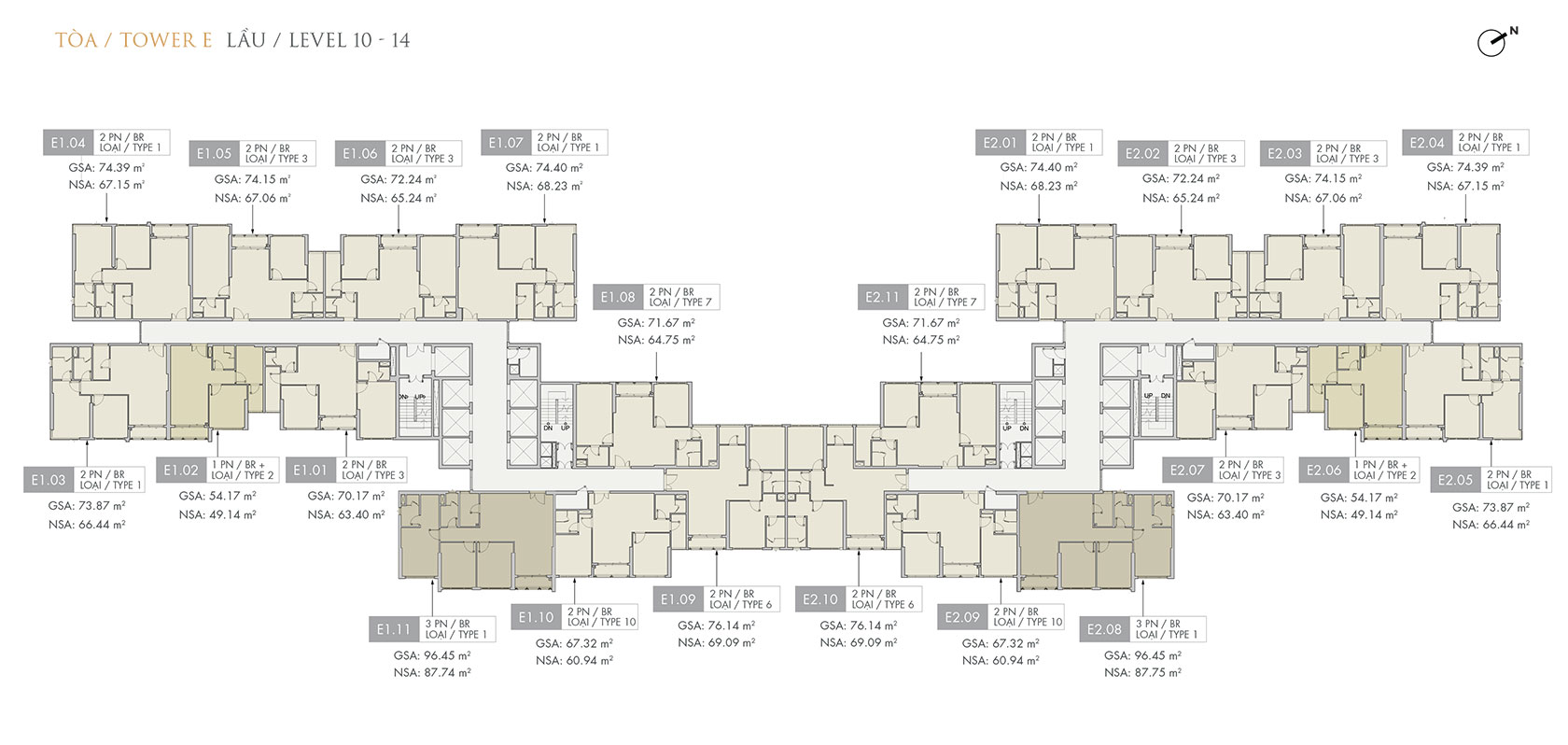 mặt bằng lầu 10-14 tòa E Masteri Centre Point