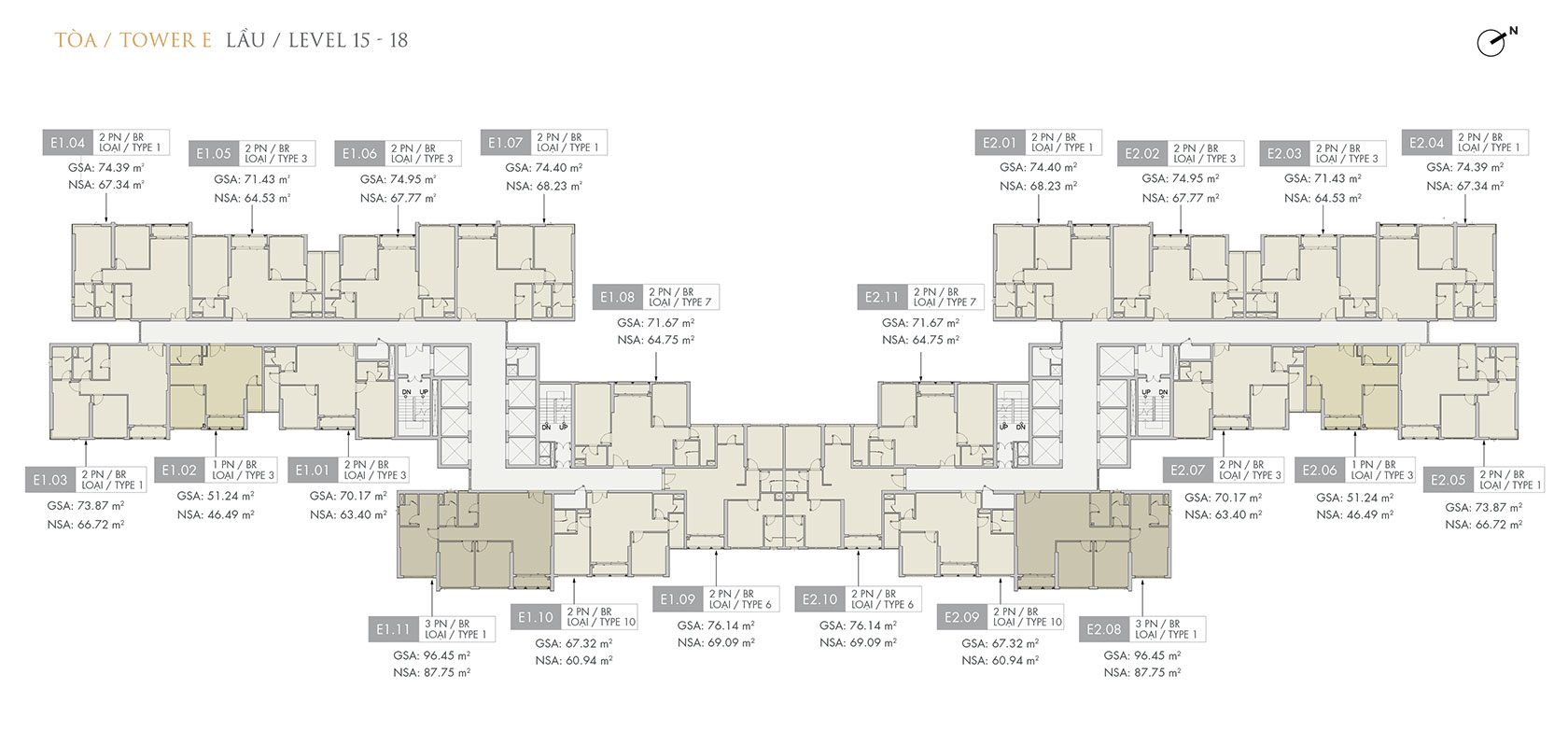mặt bằng lầu 15-18 tòa E Masteri Centre Point