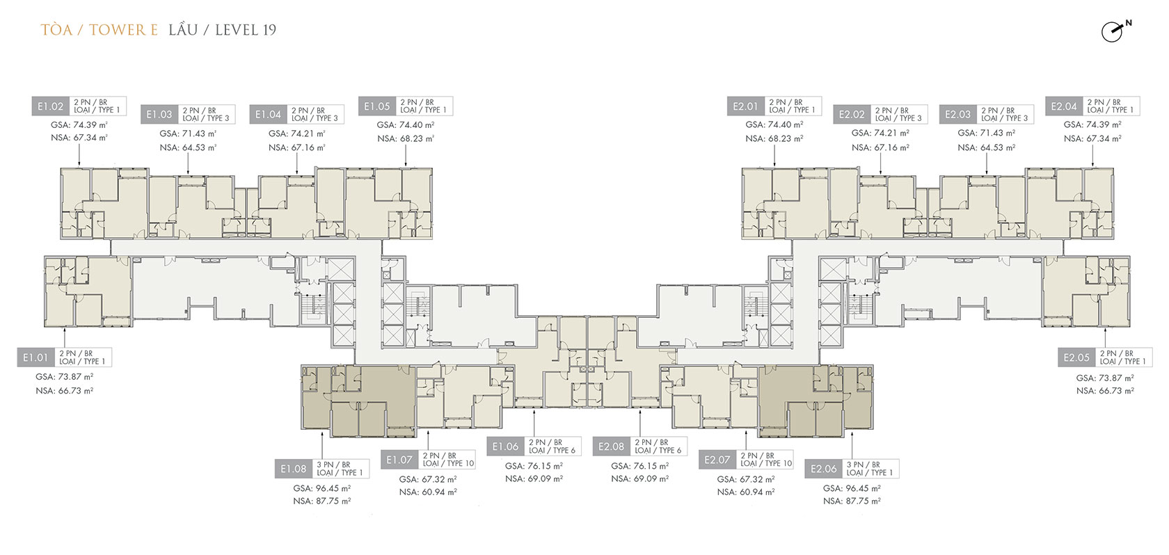 mặt bằng lầu 19 tòa E Masteri Centre Point