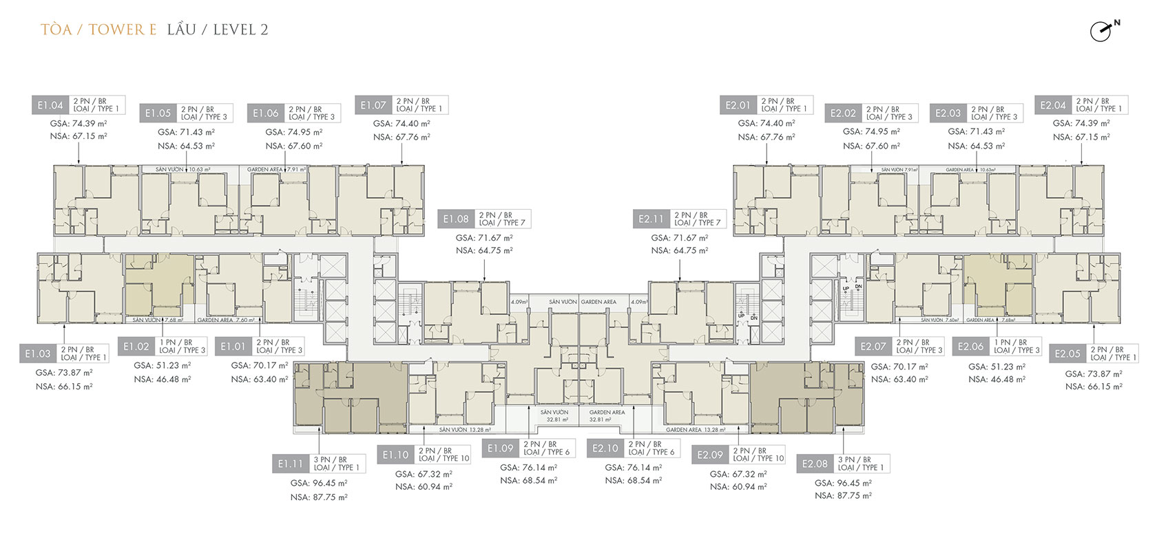 mặt bằng lầu 2 tòa E Masteri Centre Point