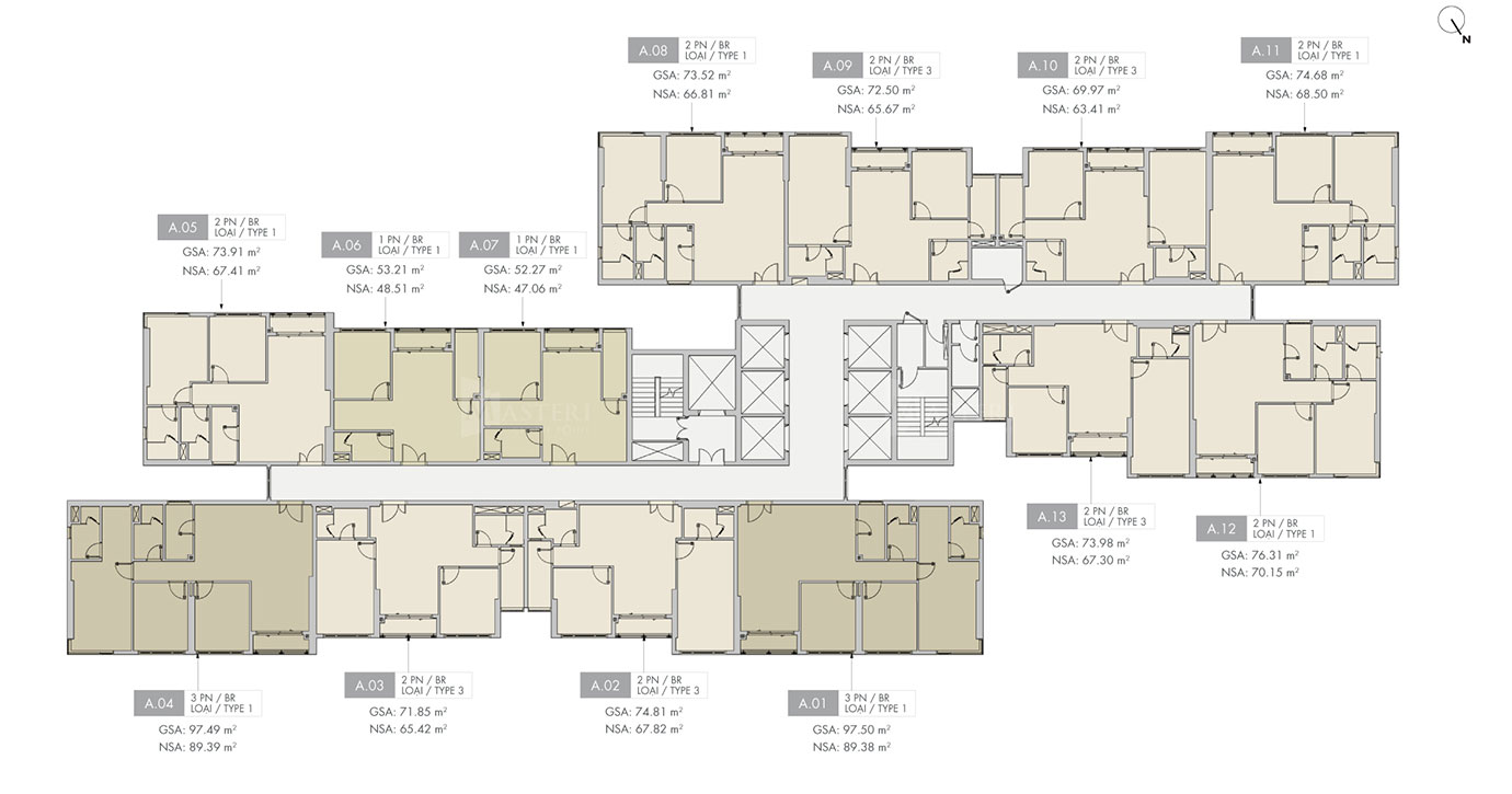 mặt bằng lầu 20-21 tòa A Masteri Centre Point