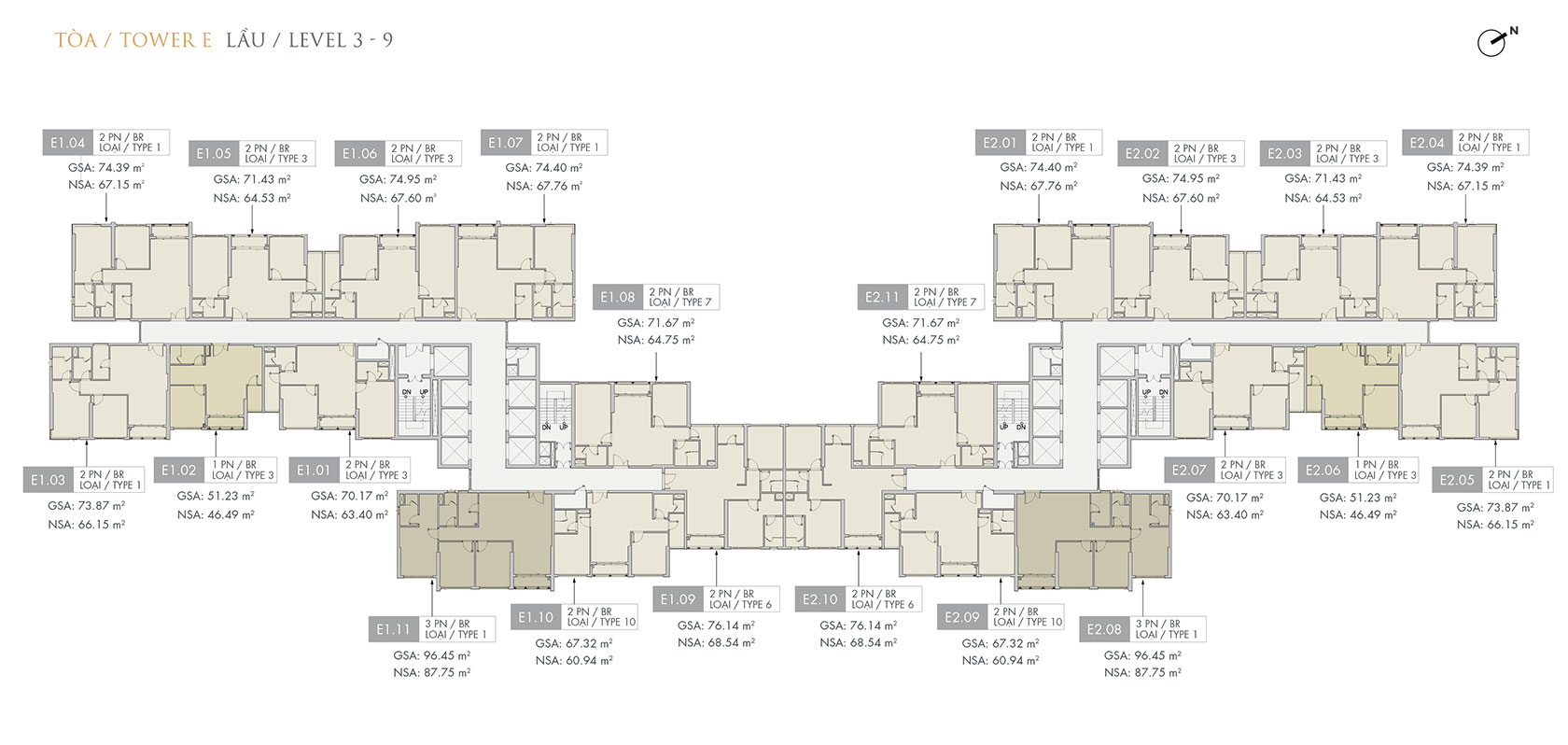 mặt bằng lầu 3-9 tòa E Masteri Centre Point