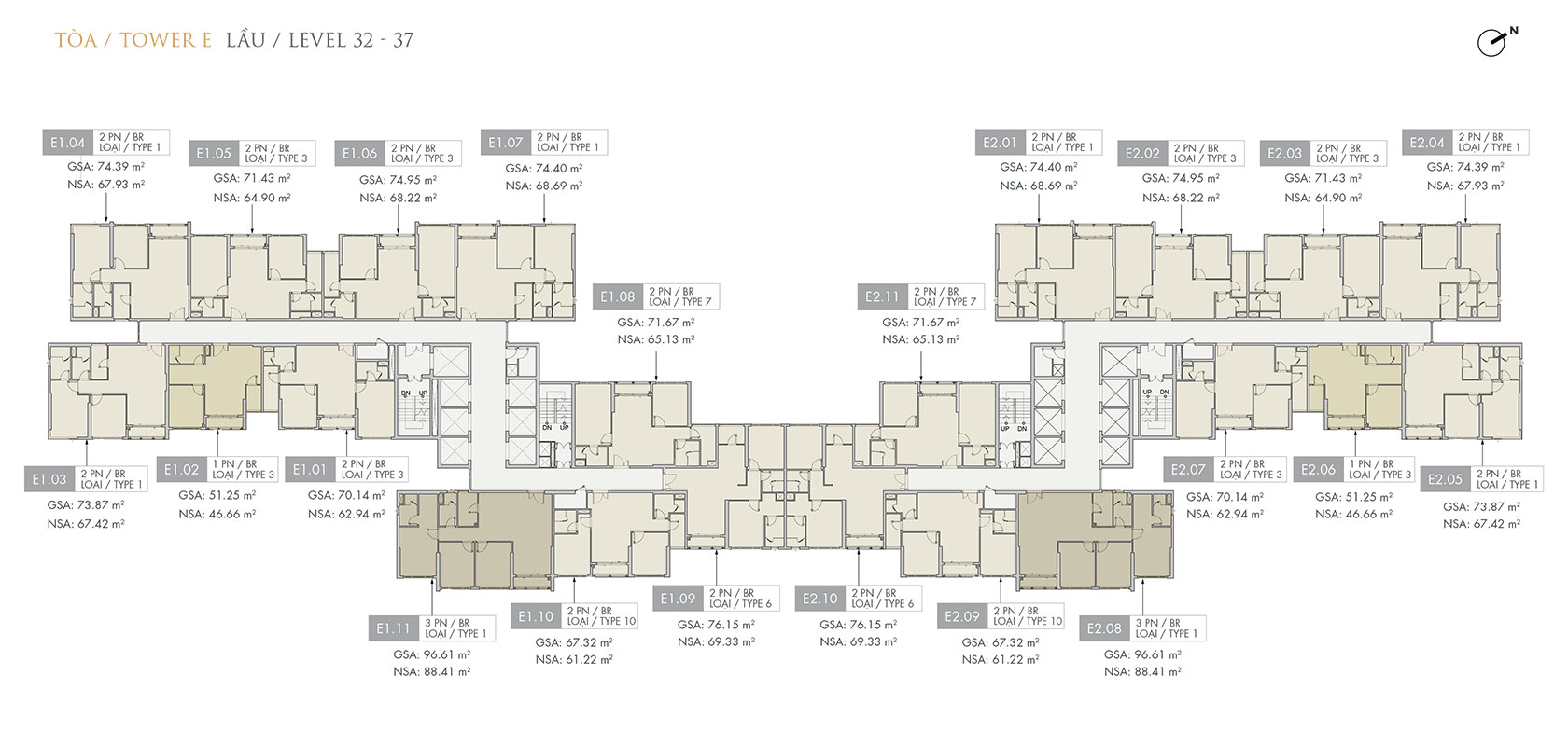 mặt bằng lầu 32-37 tòa E Masteri Centre Point