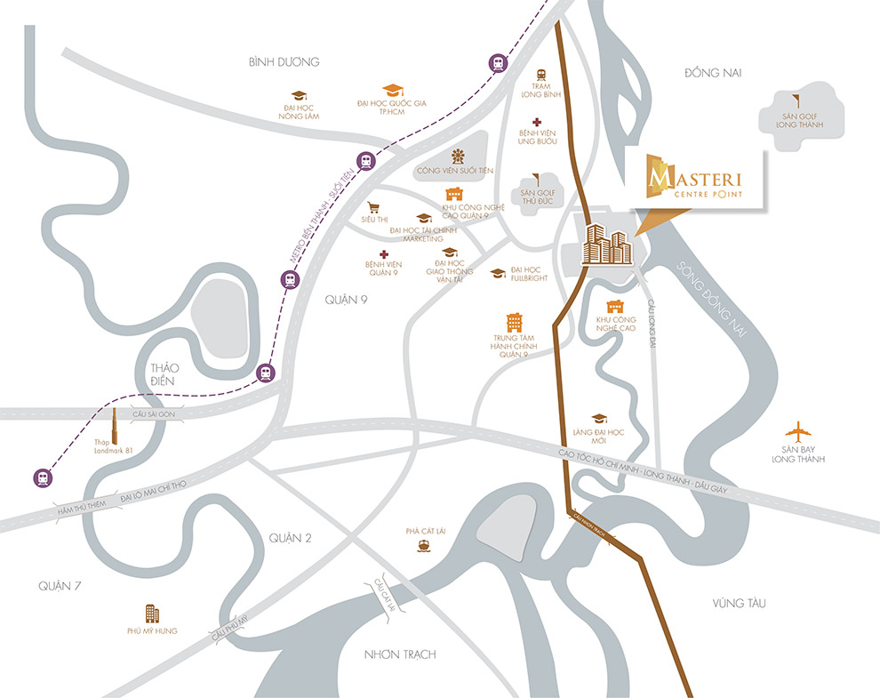 vị trí dự án masteri centre point